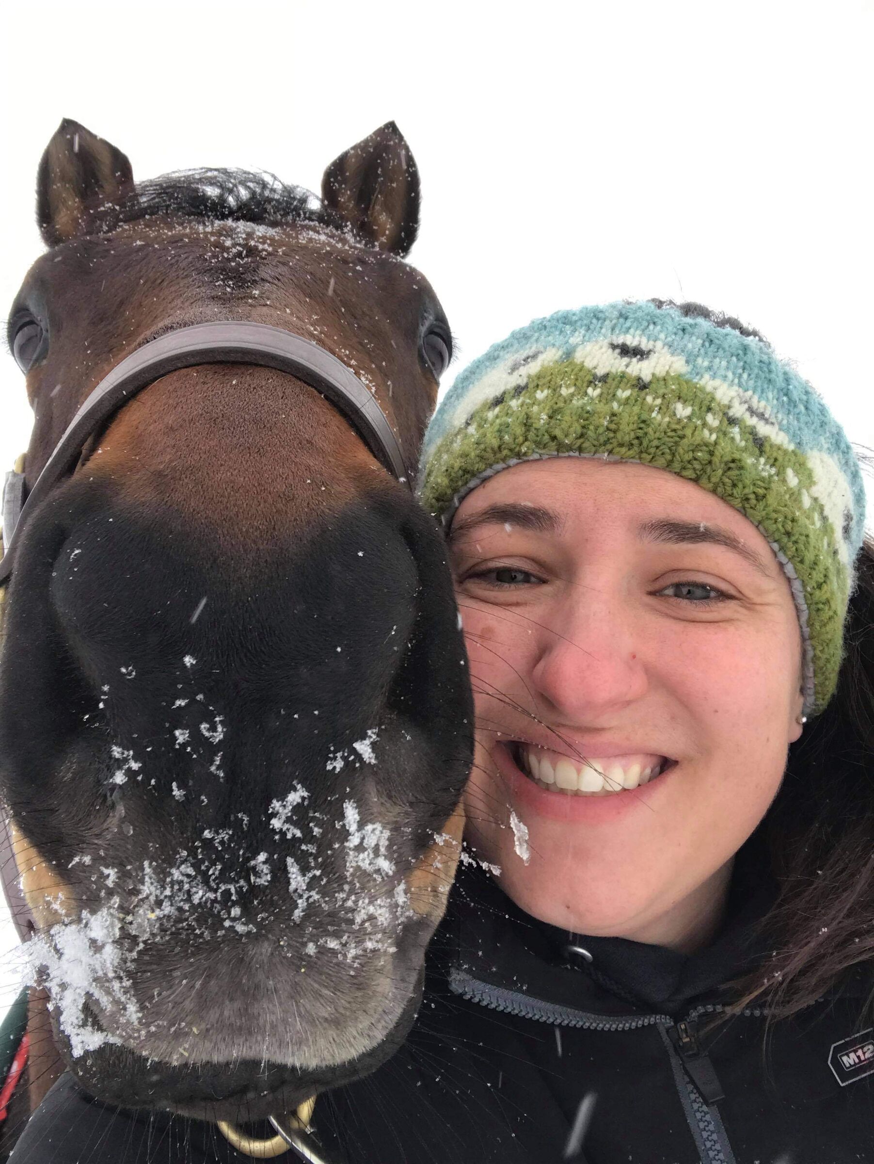 Winter selfie with a frosty friend